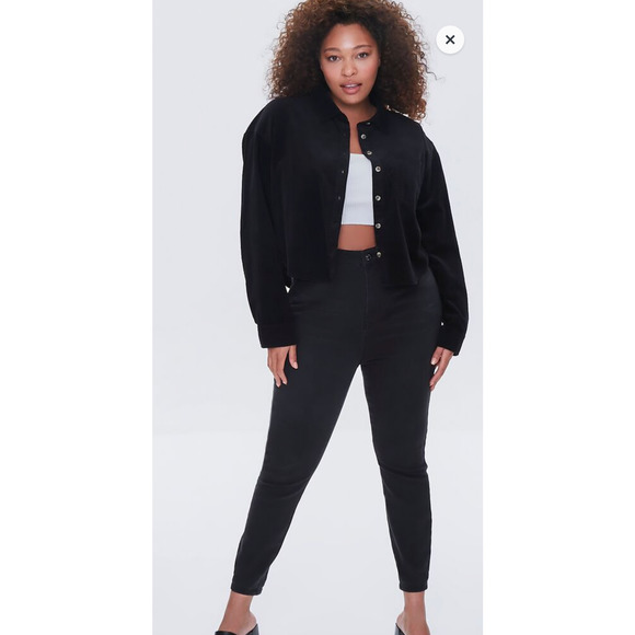 Forever21 Black 3X NWT Lightweight Button Front Corduroy Shirt NEW - Picture 10 of 13